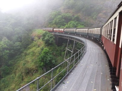 Kuranda Rail, far north Queensland, in the rain.