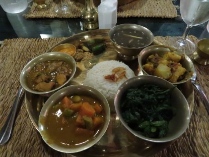 A traditional Nepalese curry dinner.
