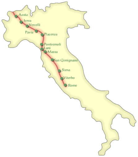 The route to Rome. Photo: wanderingitaly.com