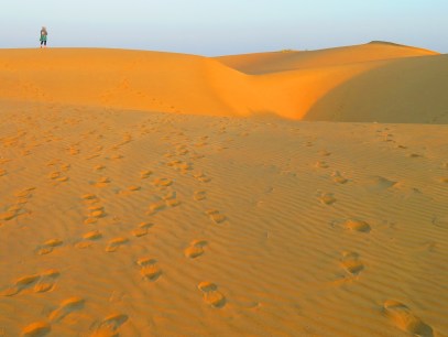 Sand dunes at sunrise.