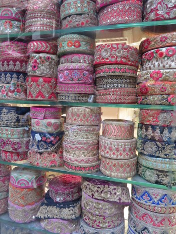 Stacks of colourful ribbon