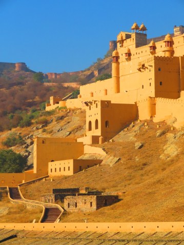 Amber Fort on top of a hill in Jaipur