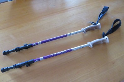 Compacted, or non-extended, walking poles