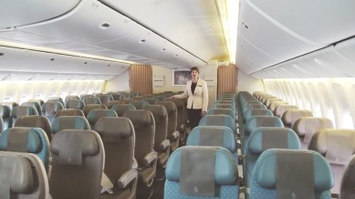 Internal view of Cathay Pacific jet
