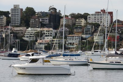 Boats floating at Double Bay