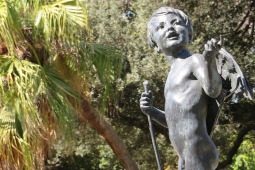A cupid statue in the Royal Botanic Garden Sydney