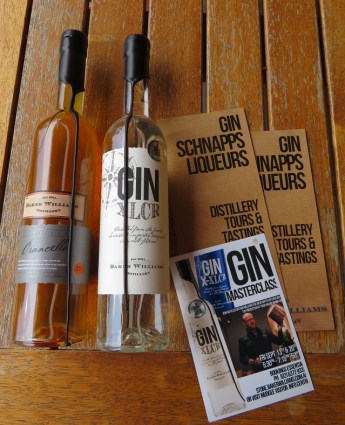 Bottles of Gin and Orancello from Baker Williams Distillery in Mudgee