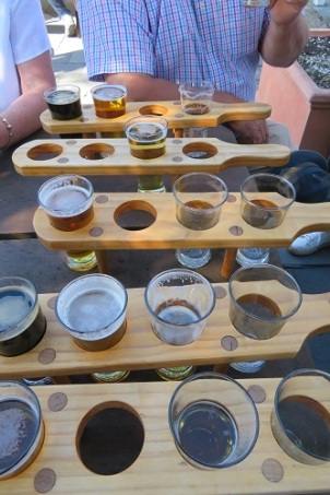 Beer paddles at the Cascade Brewery Hobart