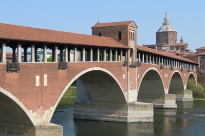 The covered bridge in Pavia, Italy