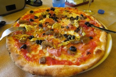 A whole Italian pizza