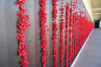 The Roll of Honour at the Australian War Memorial with thousands of red poppies