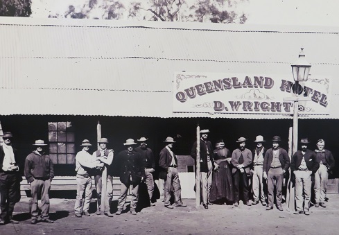 Old sepia photo of early gold rush days in Gulgong