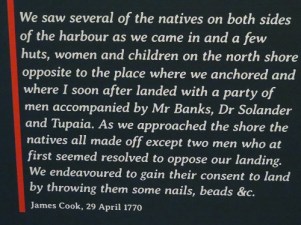 A quote from Captain Cook when discovering Australia