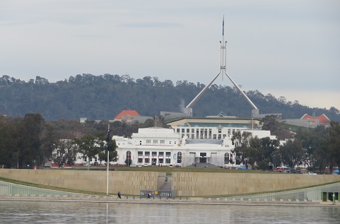 Views of Old and New Parliament House at, Lake Burley Griffin
