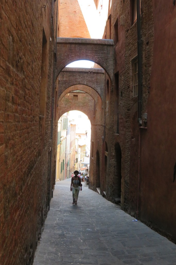 Walking through the streets of Siena, Italy