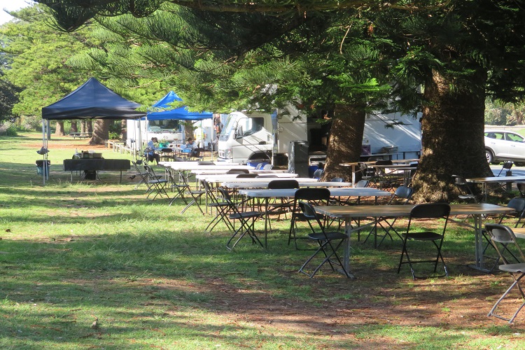 Setting up for filming of Home and Away