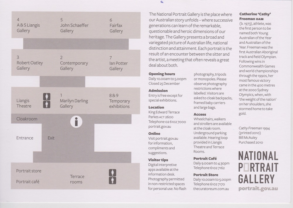 Map of the National Portrait Gallery, Canberra