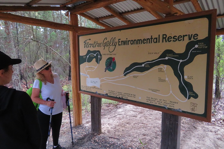 Information signage at Fern Tree Gully Reserve