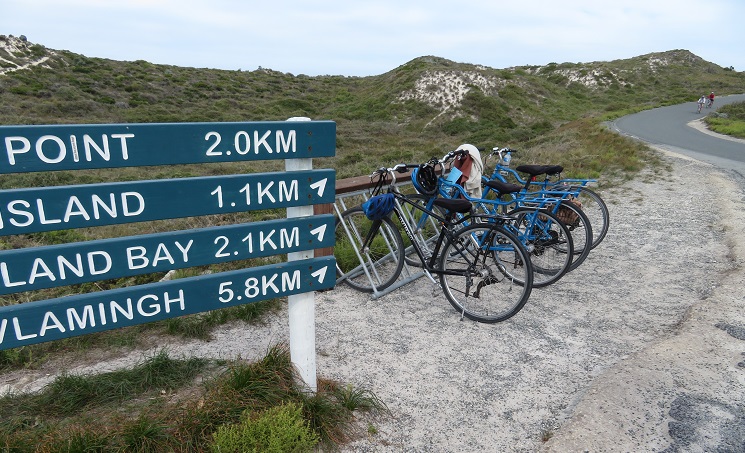 Parked bicycles on Rottnest Island