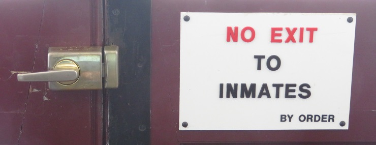 No Exit to Inmates sign Fremantle Prison
