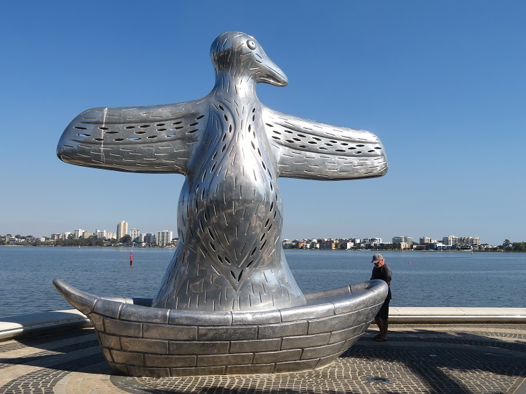 First Contact sculpture at Elizabeth Quay, Perth