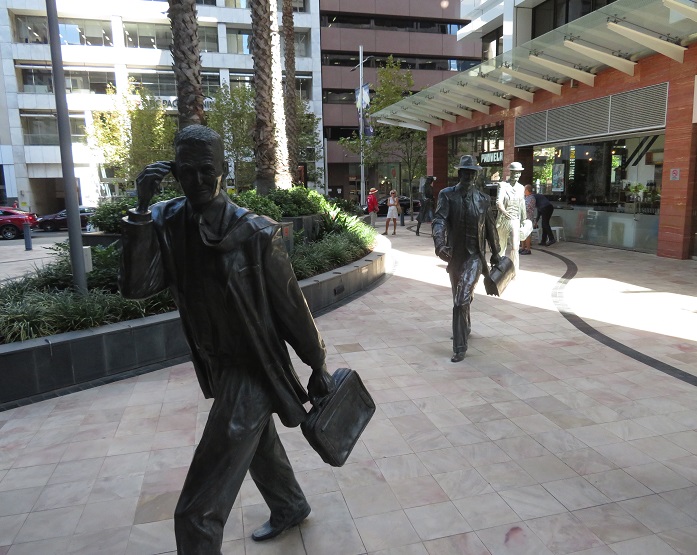 Footsteps in Time Bronze Sculpture in Perth CBD