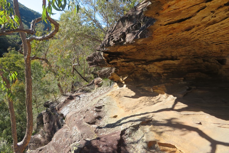 Colourful sandstone caves on the Great North Walk