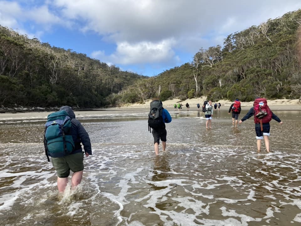 Disembarking at Denmans Cove, Three Capes Track, Tasmania