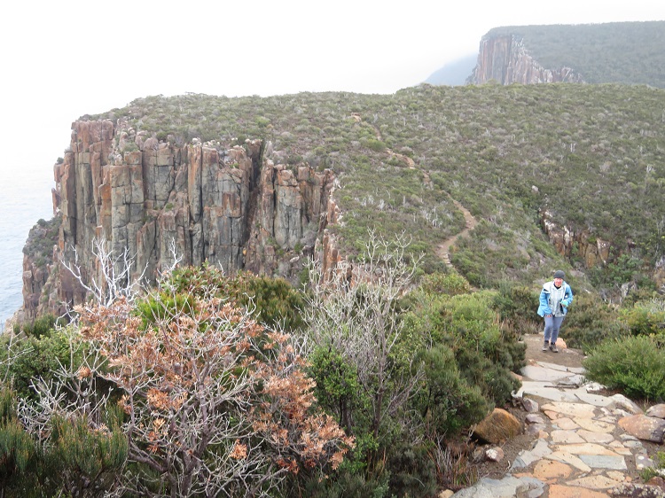 Misty views on Cape Hauy, Three Capes Track, Tasmania