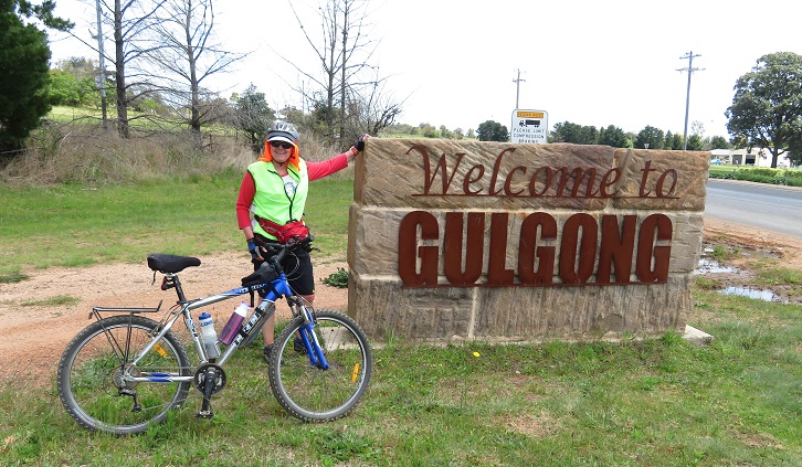 Arriving in Gulgong on the Central West Cycle Trail
