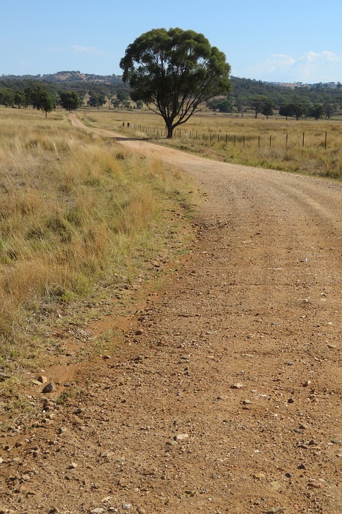 Peaceful dirt roads in the Goolma area on the Central West Cycle Trail