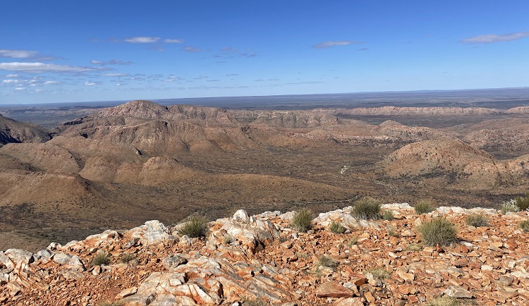 Way up high on the Larapinta Trail
