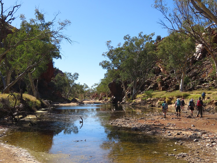 A short break at Stuart's Pass on the Larapinta Trail