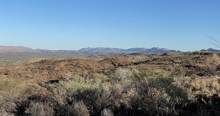 Wide open spaces in the Alice Valley on the Larapinta Trail Central Australia