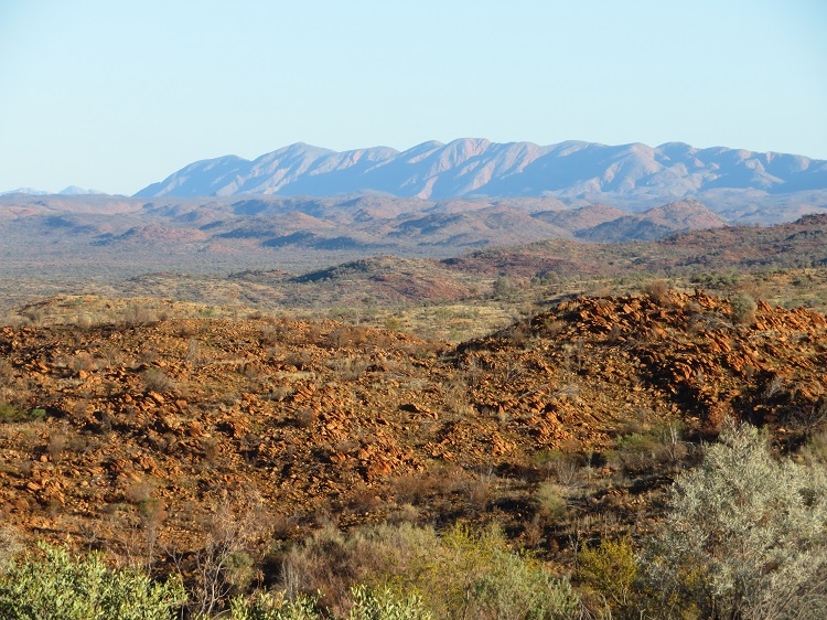 Walking in the Alice Valley on the Larapinta Trail, Central Australia