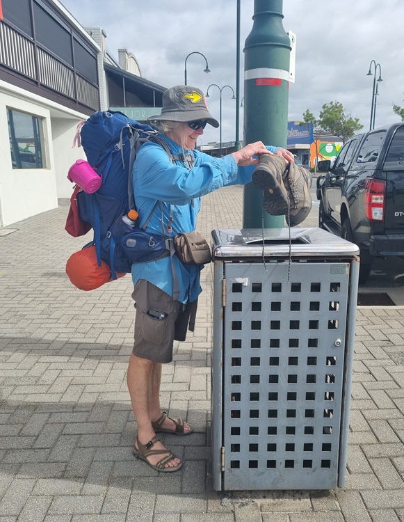 Throwing my boots away on the Bibbulmun Track, Albany