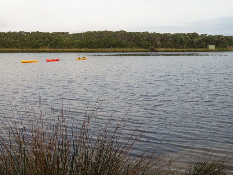 Canoeing across Irwin Inlet on the Bibbulmun Track, Western Australia