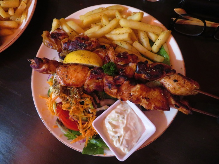 Chicken souvla at Stalactites restaurant