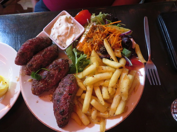 Biftekia at Stalactites restaurant