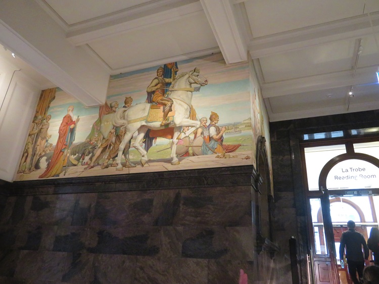 Painted frescoes at the State Library Victoria