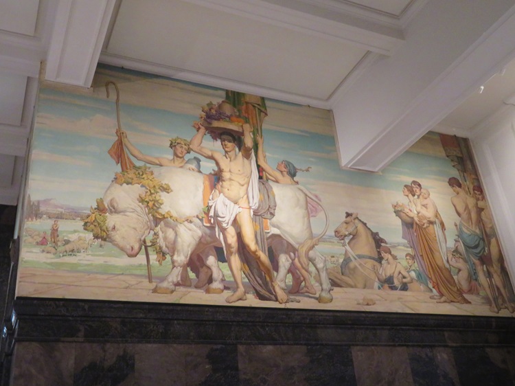 Painted frescoes at the State Library Victoria