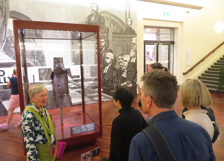 Ned Kelly's Armour in the Barry Reading Room, State Library Victoria, Melbourne