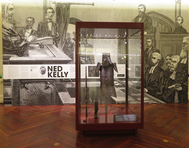 Ned Kelly's Armour in the Redmond Barry Reading Room, State Library Victoria, Melbourne
