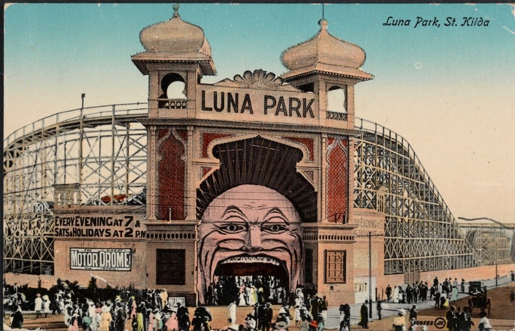 An old photo of Luna Park. Source: State Library Victoria