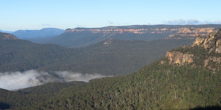 Fog lifts over the valley, Blue Mountains, NSW