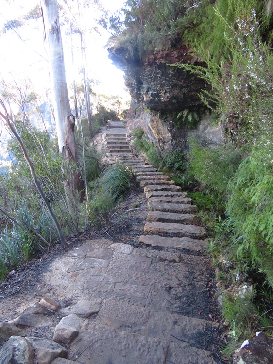 The path works its way around to Scenic World on the Grand Cliff Top Walk, Blue Mountains