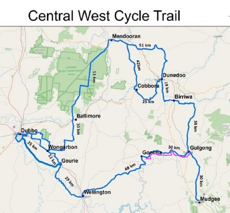 Day 7 Map - Central West Cycle Trail, NSW