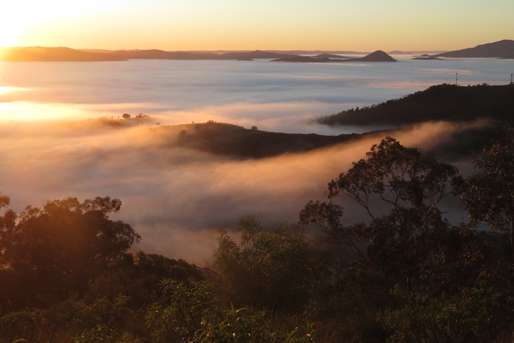 Blanket of fog laying over the Mudgee valley