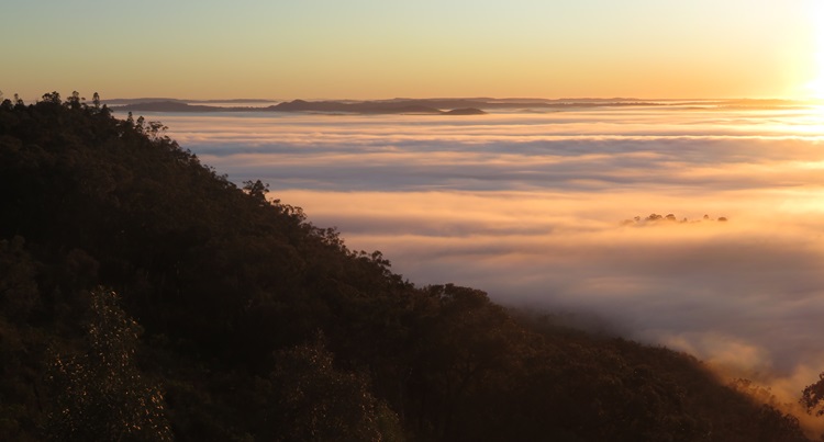 Blanket of fog laying over the Mudgee valley
