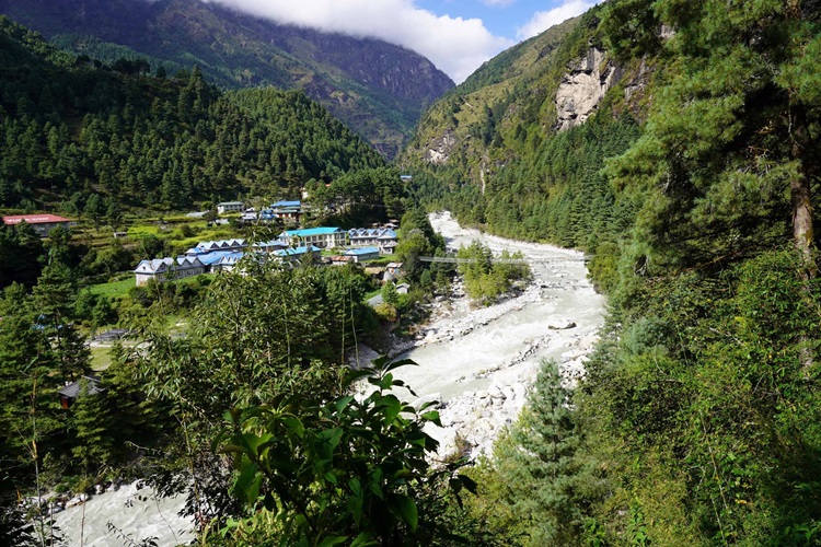Views of the river in the Himalayas